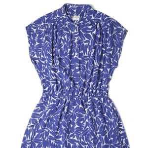 Bridge & Burn Lorane Dress | Cobalt Leaf Print | Small